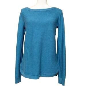 Cyrus Blue Boatneck Ribbed Knit‎ Long Sleeve Pullover Sweater Women's Medium
